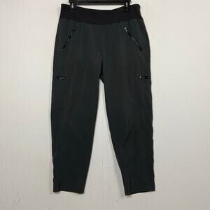Lucy Women's Black Gray Pull On Cargo Athleisure Travel Pants Size Medium